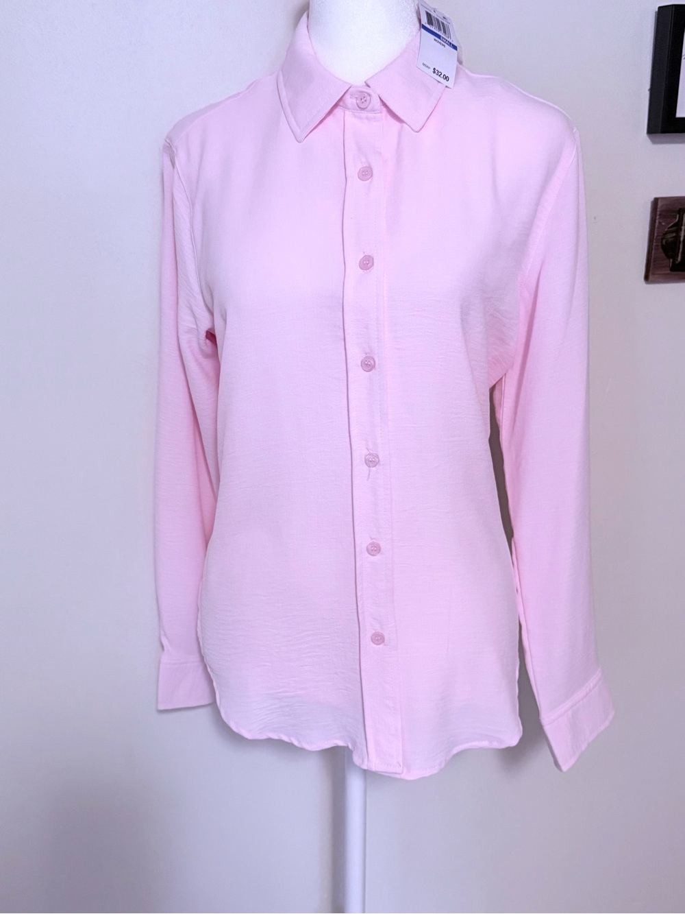 Calvin Klein Light Pink Button-Up Blouse